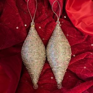 Vintage hand beaded glass ornament